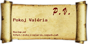 Pokoj Valéria névjegykártya